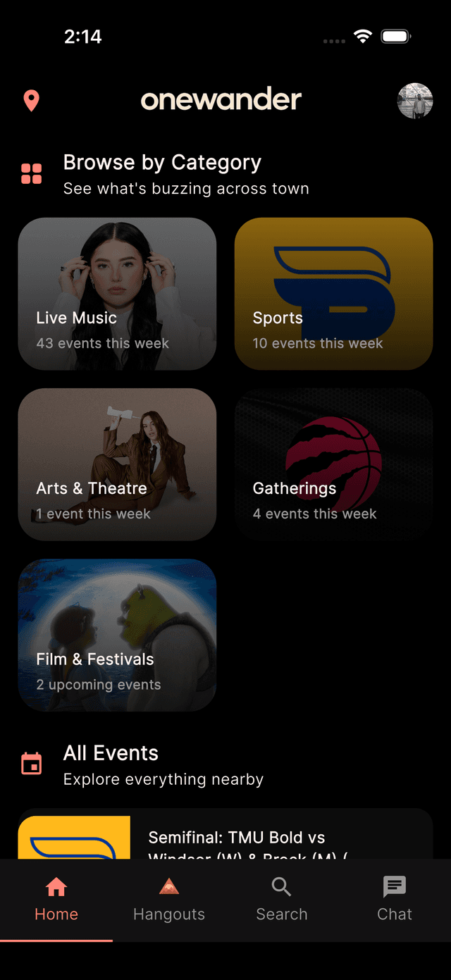 Browse events by category